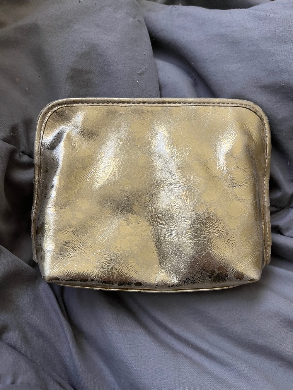 Gold Metallic Women's Cosmetic Pouch